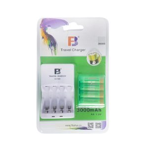 Battery AA FB Battery Charger with 4x 3000mAh Rechargeable Batteries