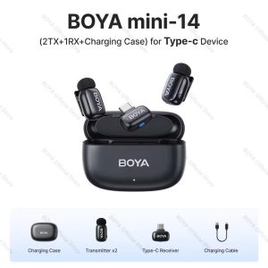 BOYA Mini 14 For Andriod Type C Dual Wireless Microphone With Charging Case
