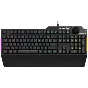 ASUS TUF Gaming K1 RGB Gaming Keyboard – 5-Zone RGB, 8 Macro Keys, Volume Knob